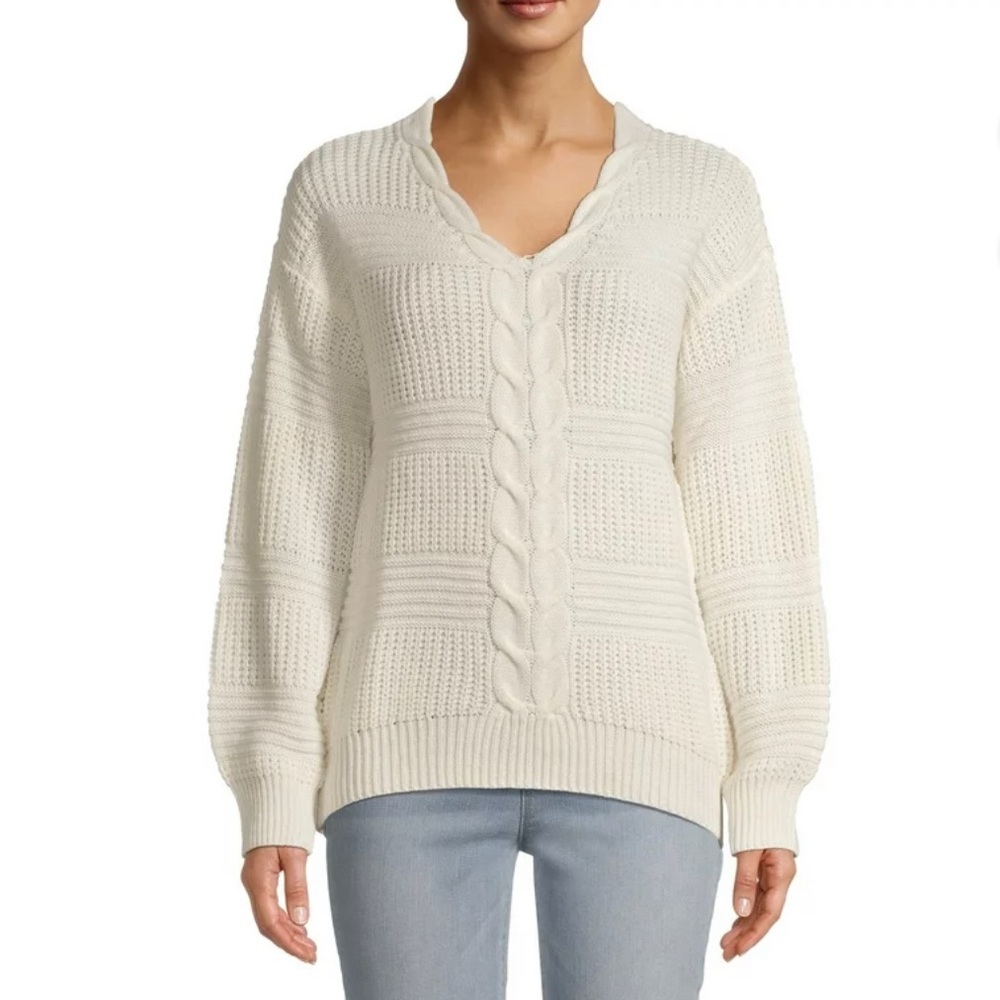 No Boundaries White Knit Sweater 🤍